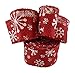 3Cats Designs Christmas Holiday Burlap Ribbon with Wired Edge - Decorate Wreaths, Gift Wrap, Christmas Tree, Bows, DIY Craft Projects - 2 Rolls, Each 2.5 Wide x 10 Yards Long