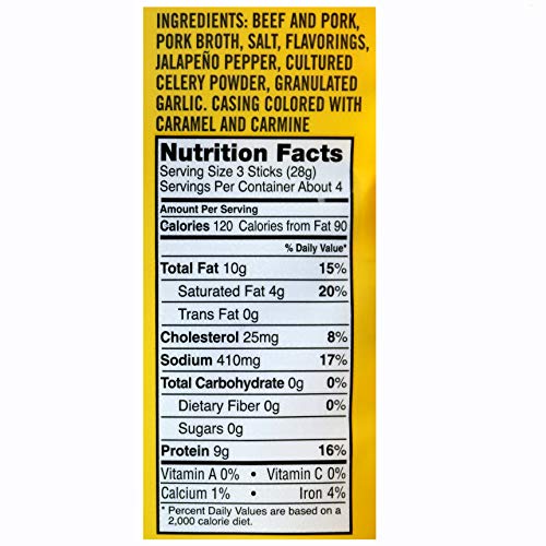 Tillamook Country Smoker Zero Sugar Spicy Jalapeno Smoked Sausages, 8