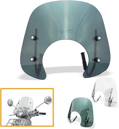 Amazon Qidianオートバイウインドシールドスクーターエアディフレクターウインドスクリーンアクセサリーピアスパベスパプリマベーラ125 150エアフロー防風プロテクター スクリーン本体 車 バイク