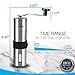 Manual Coffee Bean Grinder, Hand Held Conical Ceramic Burr Mill for Precision Brewing, Portable, Brushed Stainless Steel- Heavy Duty For K-cup, Espresso, French Press, Turkish- Free Bonus Gift