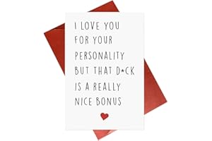 Gonzey Naughty Anniversary Cards,Rude Funny Birthday Valentine's Day Card for Boyfriend Husband Him Fiance Mens