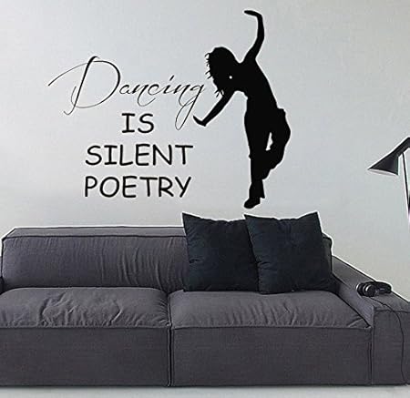 Danse Mur Citation Stickers Danseuse Danse Est Silencieux Poesie Sticker Vinyle Home Decor Vinyle Art Mural Pour Chambre Enfant Fille Amazon Fr Bricolage
