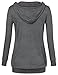 Pullover Hoodie for Women,Timeson Long Sleeve V Neck Tunic Sweatshirt With Pocket Deep Grey L