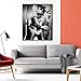 bstinay Softmusic Wall Art Canvas Painting Black and White Sexy Woman Cool Decor Poster for Bar - A 50cm x 70cm