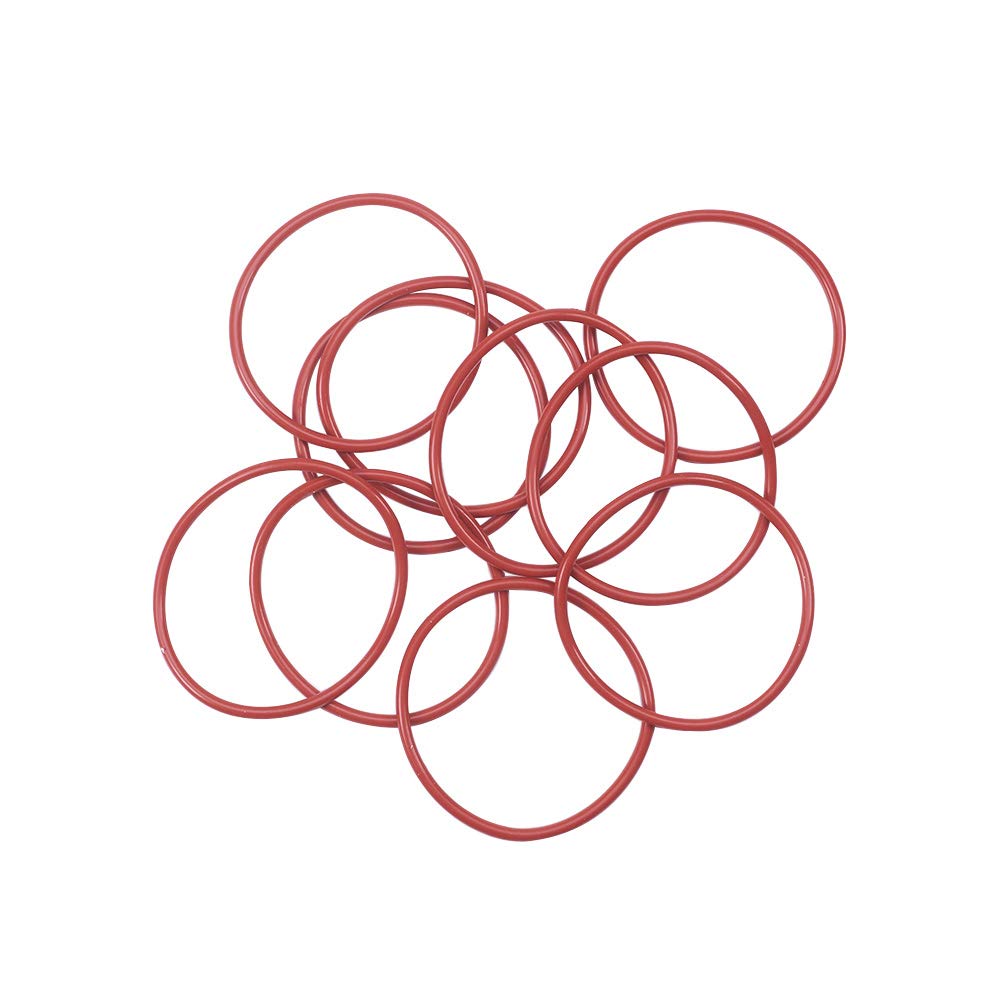 Othmro 10pcs O-Ring Sealing Gasket, 48mm OD 43.2mm ID 2.4mm Width, Silicone Seal Rings for Plumbing General Repair (Red)