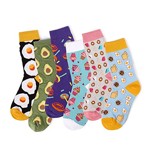 socks for women avocado Lovely Fruits cotton socks 6pack dress socks