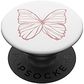 Rose White Butterfly PopSockets Adhesive PopGrip