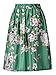PERSUN Women Floral Midi A-Line Skater Skirt (Oneseize, Green)