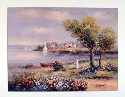 Amazon Com Country Cottage Lake Scenery Living Room Wall Decor Art Print Poster 16x20 Scenic Wall Art Posters Prints