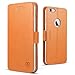 iPhone 6S Plus Case, iPhone 6 Plus Case, SHIELDON iPhone 6S Plus Genuine Leather Case Folio Wallet Case [Kickstand] [Card Slots] [Magnetic Closure] Flip Book Cover Case Compatible iPhone 6 Plus, Brown