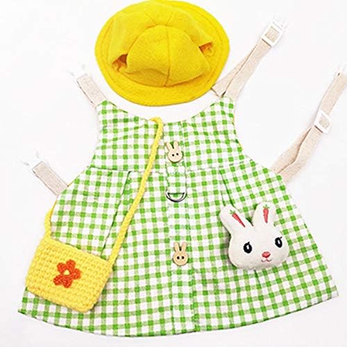 Semaxy ウサギ 猫 ハーネス 可愛いうさぎ服 モルモット 小型ハムスター うさぎハーネス リードセット お出かけ用 うさぎ 着ぐるみ 牽引ロープ 記念撮影 仮装 迷子防止 簡単着脱 L 0 5kgの若いウサギに最適 数量は多 散歩 ペット用品 小動物 リード 薄手 グラスグリーン格子