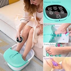 Foot Spa Massager with Heat Bubbles Remote