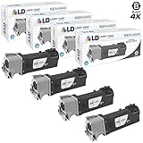 LD Compatible Toner Cartridge Replacements for Xerox Phaser & WorkCentre 6500 106R01597 High Yield (Black, 4-Pack)