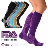 Colorful Compression Stockings for Women & Men, Knee-high Compression Socks for Nurses, Relieve Calf, Leg & Foot Pain - Graduated to Boost Circulation, Compression Tights for Nurses & Runners - S