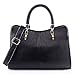 Yafeige Women Ladies Genuine Leather Tote Bag Handbag Shoulder Bag Top-handle Purse (Black)