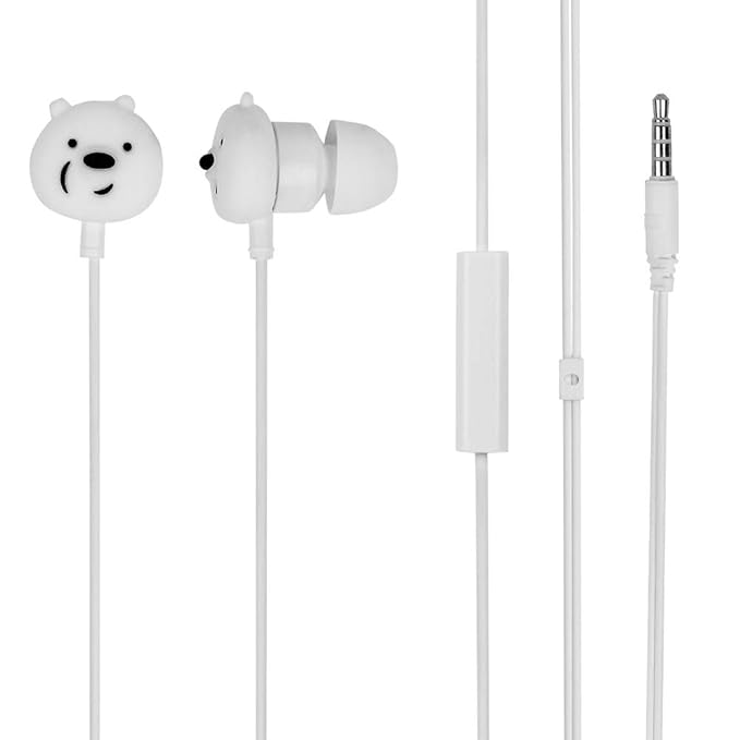 MINISO We Bare Bears inEar Headphones with Microphone, Comfortable