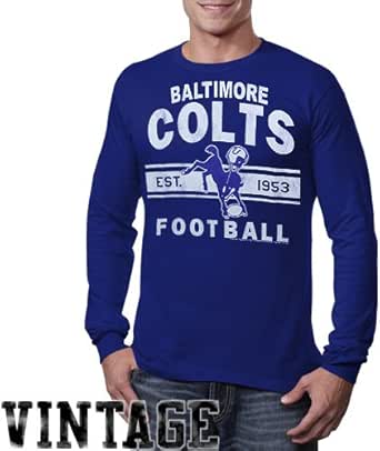 Amazon.com: NFL Baltimore Colts Vintage Team Arch Long Sleeve T-Shirt - Royal Blue (XX-Large 