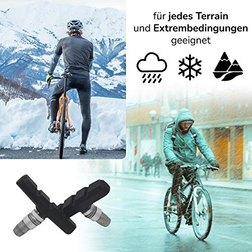 ALHONGA V-brake remvoeringen 2 paar remvoeringen set fiets remschoenen voor V-remmen U-rem en cantilever 4 stuks… - Image 4