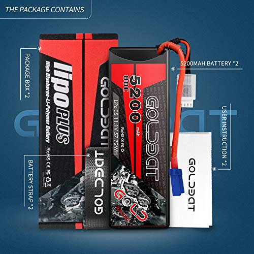 GOLDBAT 3S Lipo RC Batterie 11.1V 80C 5200mAh LiPo Batterie Hardcase Pack mit EC5 Plug für RC Auto Evader RC Truggy… – Bild 7