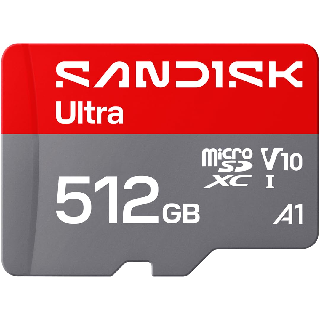 SANDISK 512GB Ultra microSD UHS-I Card - Up to 195MB/s Read Speed, Full HD Video, V10, U1, C10, A3 - SDSQUJQ-512G-GZ6MA Image
