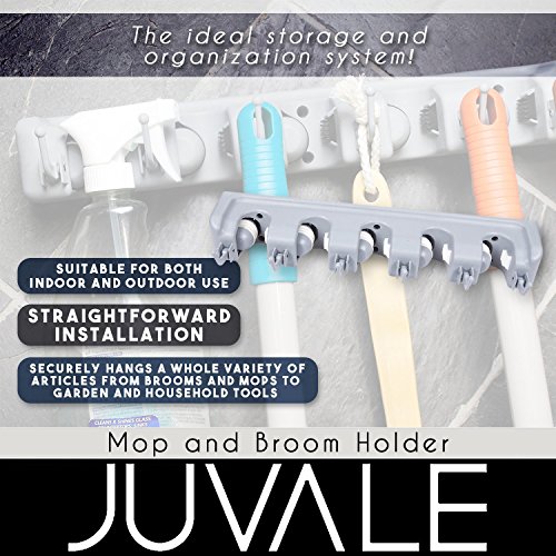 image for Juvale Mop and Broom Holder - Garden Tool Organizer, Garage Organizer 