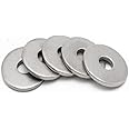 FullerKreg 3/8" x 1" OD Stainless Flat Fender Washers，1" Outside Diameter, 0.080" inch Thickness，(25 Pack)，18-8 (304) Stainless Steel