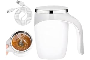 QITELL Automatic Magnetic Stirring Coffee Mug 2025 New Automatic Magnetic Stirring Coffee Mug, Stainless Steel Stirring Coffee Mug, Rechargeable Coffee Mug, Self Stirring Coffee Mug for Home Office (White)