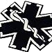 EmbTao Glow in Dark ACU EMS EMT Medic Paramedic Star of Life Morale Tactical Embroidered Applique Iron On/Sew On Patch - Black & White