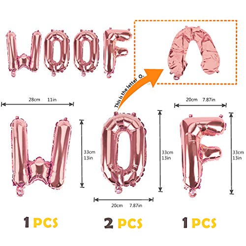 B bangcool Dog Birthday Party Supplies Pet Birthday Party Decorations WOOF Letter Balloons Paw Print Balloons for Pet Cat Dog Birthday