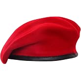 Gvhntk Berets for Army Style Military Berets for Men Women Wool Leather Beret Hats Fashionable Vintage Beret