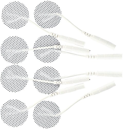 Syrtenty TENS Unit Electrodes Pads 1 inch Round 8 Pcs Replacement Pads Electrode Patches For Electrotherapy