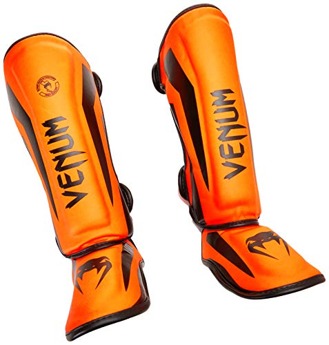 Venum, Elite Shin Guards Kids, Unisex Kids, S, Neo Orange