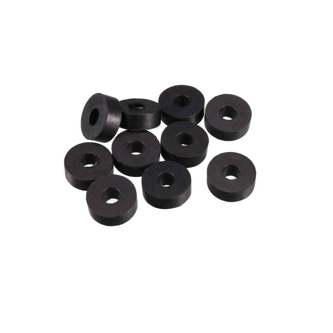 sourcingmap Rubber Flat Washers 11mm OD 4mm ID 4mm Thickness for Faucet Pipe Water Hose, Pack of 10