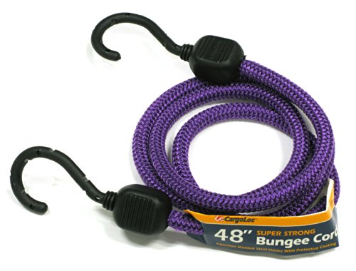 CargoLoc 32375 Bungee Cords with Injection Molded Steel Hooks, 48-Inch, Purple