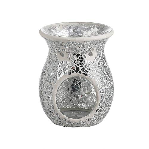 image for Whole Housewares 4.5X5.5 Inch Mosaic Glass Oil Burner, Fragrance Oil B