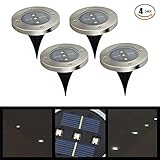 In-Ground Lights 4 Pack Solar Powered Ground Light Outdoor Lights Waterproof LED