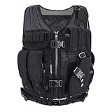 MGFLASHFORCE Tactical Vest Adjustable Airsoft Vest Breathable Military Combat Training Vest for Outdoor Hunting,Army Fans,CS Game,Paintball