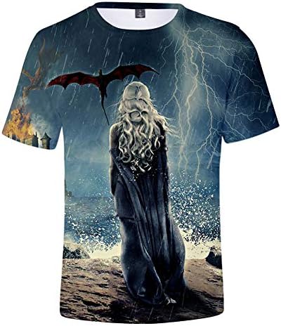 NAVYOST T-Shirt Game Of Thrones Season 8 3D Digital Printing Outdoor Casual Short-Sleeved Top Teenagers
