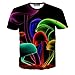 FaPlus Men's Fashion Cool Magic Mushrooms 3D Print T-Shirts 2XL