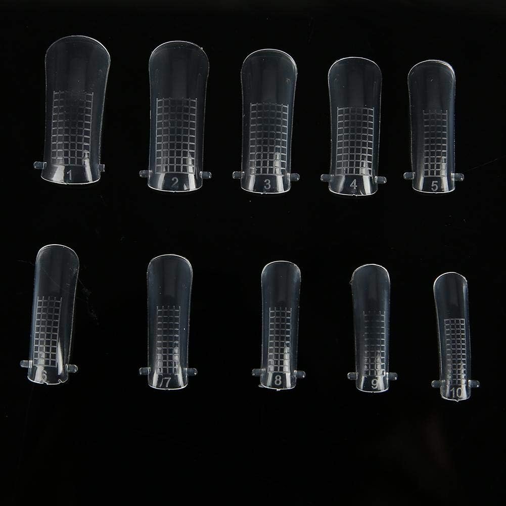 Nail Gel Mold Tips, 100pcs Clear Nail Form Full Cover Quick Building Gel Mold Tips Nail Extension DIY Manicure Tool - Image 3