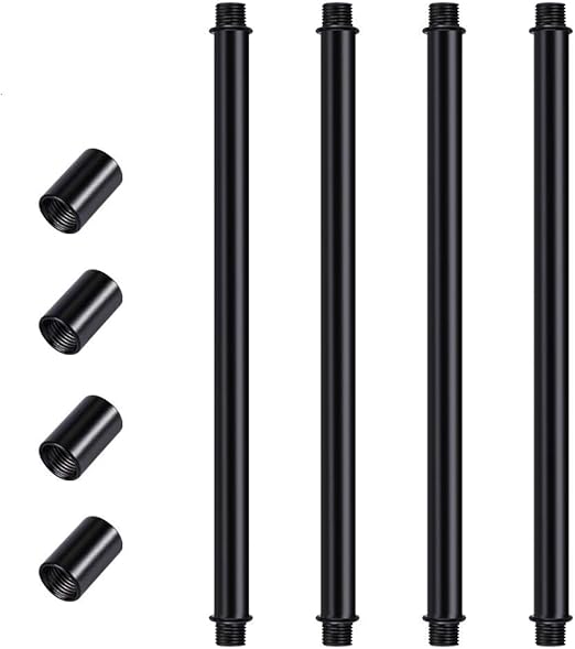 PEESIN 1/2 Inches Hanging Fan Downrod, 4 Pack Black Downrods for Fans