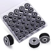 Uzecpk Sewing Thread Bobbin Thread 25 PCS Sewing Machine Bobbins | Black Size A SA156 Prewound Bobbins Threads for Embroidery and Machines Sewing 50yds Spool of Thread Kit DIY and Home