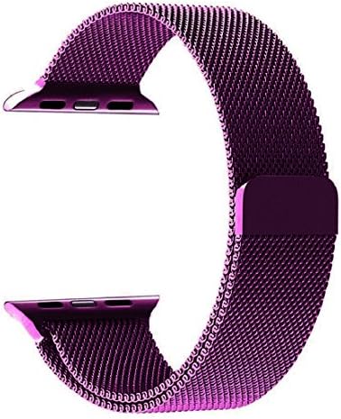 Weaoren  38mm Stainless Steel Mesh Loop with Strong Magnetic Closure Clasp Replacement Strap Bracelet for Apple iWatch, Purple