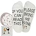 Saucey Socks If You Can Read This Please Bring Me Coffee, Beer, Wine, Socks Men Women, Luxury Cotton, Great Gift (Medium, Wine - Pale Grey)