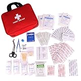 Basic 1st Aid Kit Supplies,Kinsky 118 Pcs Car Aid For Slight Emergency Outdoor Activity