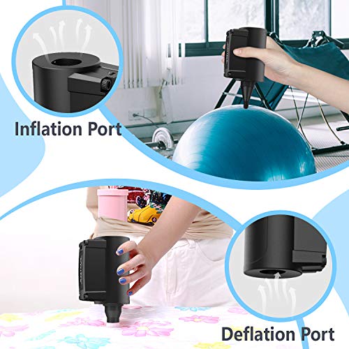 PUMTECK Electric Rechargeable Inflator, Quick-Fill Electric Air Pump for Inflating/Deflating Pool Inflatables, Exercise Ball, Air Mattress, Air Boat