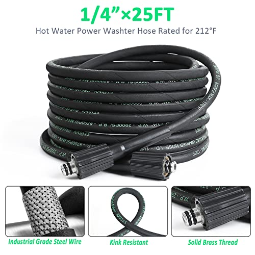 STYDDI Hot and Cold Water Pressure Washer Hose, Steel Braided and