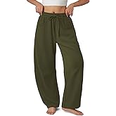 ATHMILE Barrel Sweatpants Women Fall Fashion Wide Leg Pants 2026 Baggy Lounge Comfy Flowy Sweat Pants with Pockets
