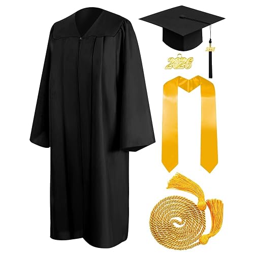Mukum Matte Graduation Cap and Gown 2026 Set Bulk with Tassel 2026 ...