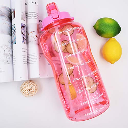 image for QuiFit Gallon Sport Water Bottle with Drinking Straw and Motivational 